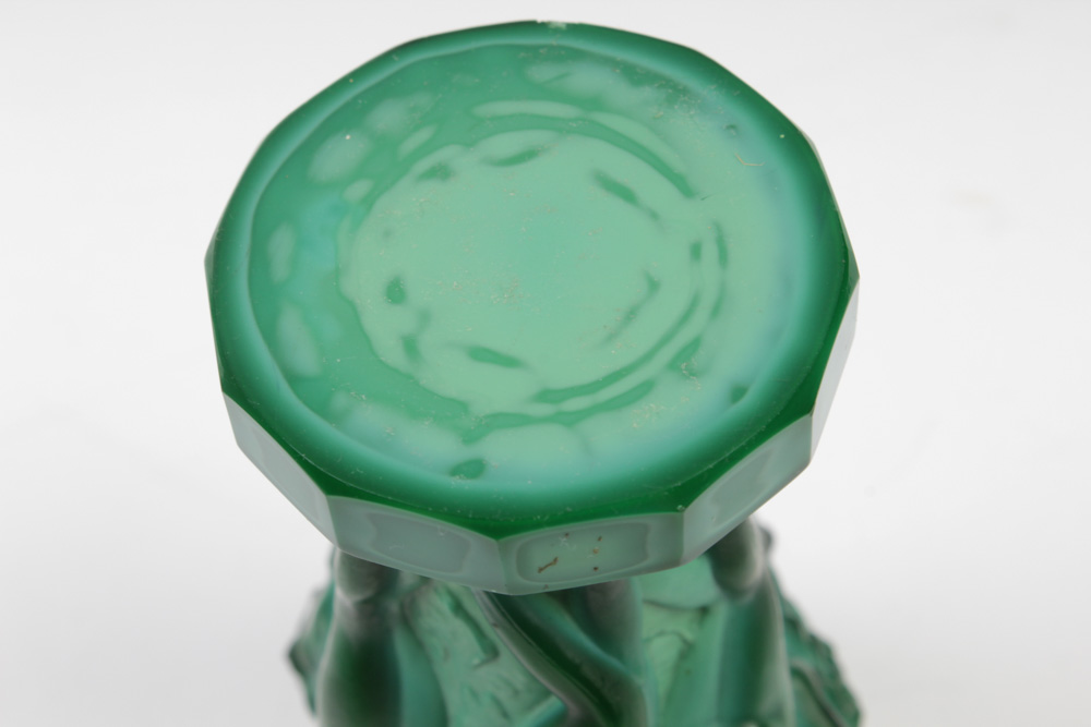Hoffmann and Schlevogt Art Deco Malachite Glass Vase