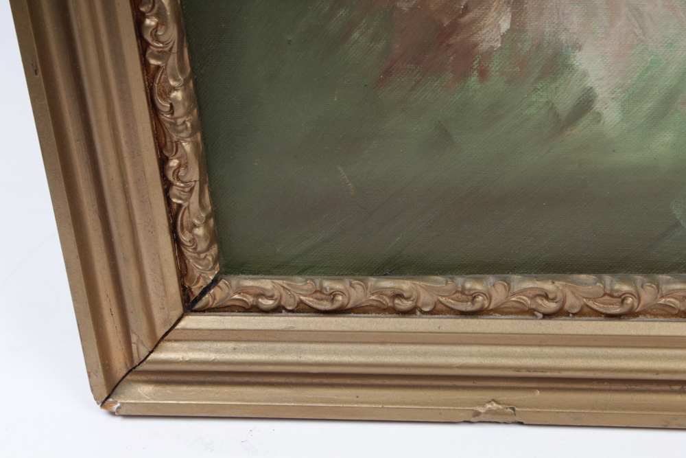 Vintage M. Jefferson Painting of a Dog