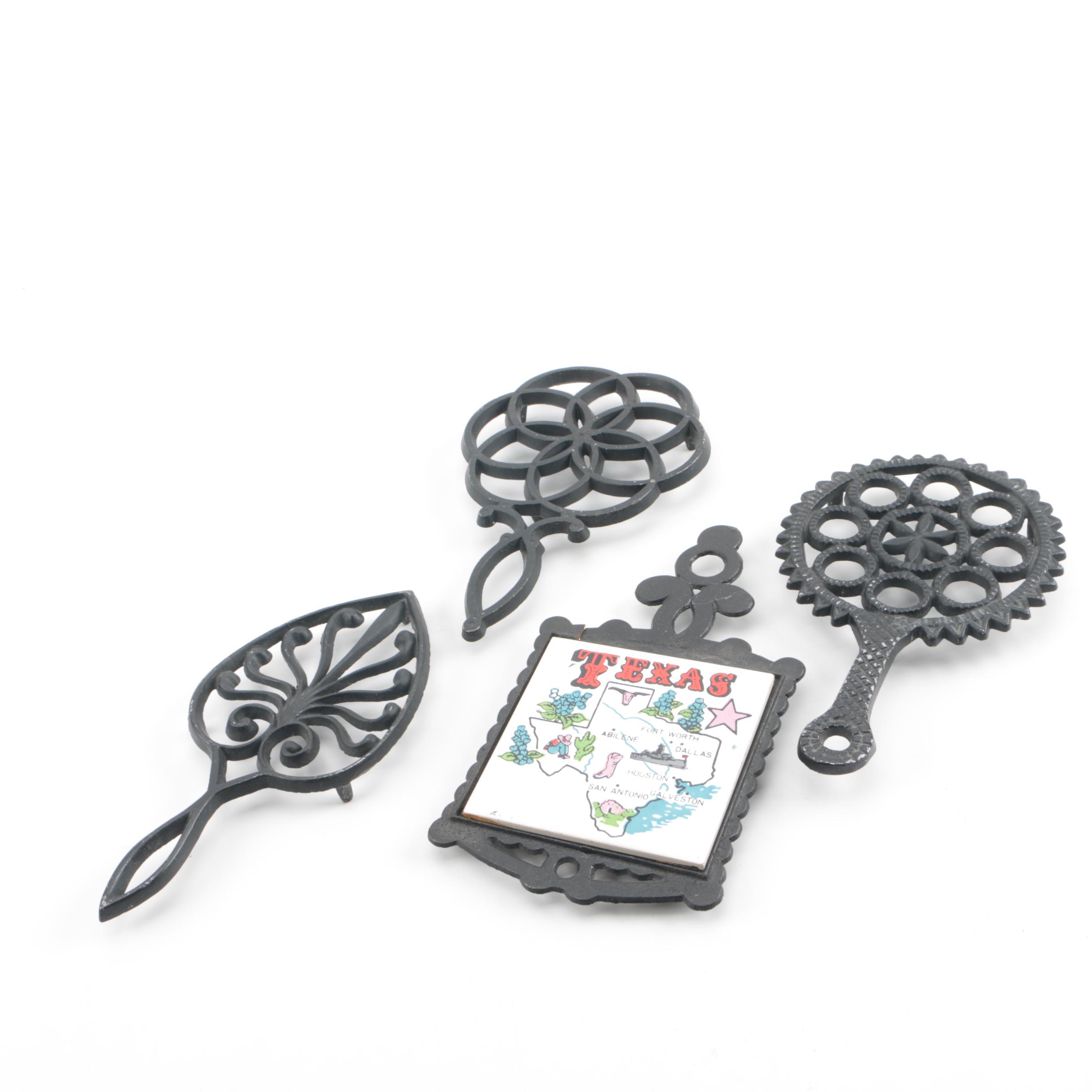 Vintage and Contemporary Iron Trivets Featuring Sexton