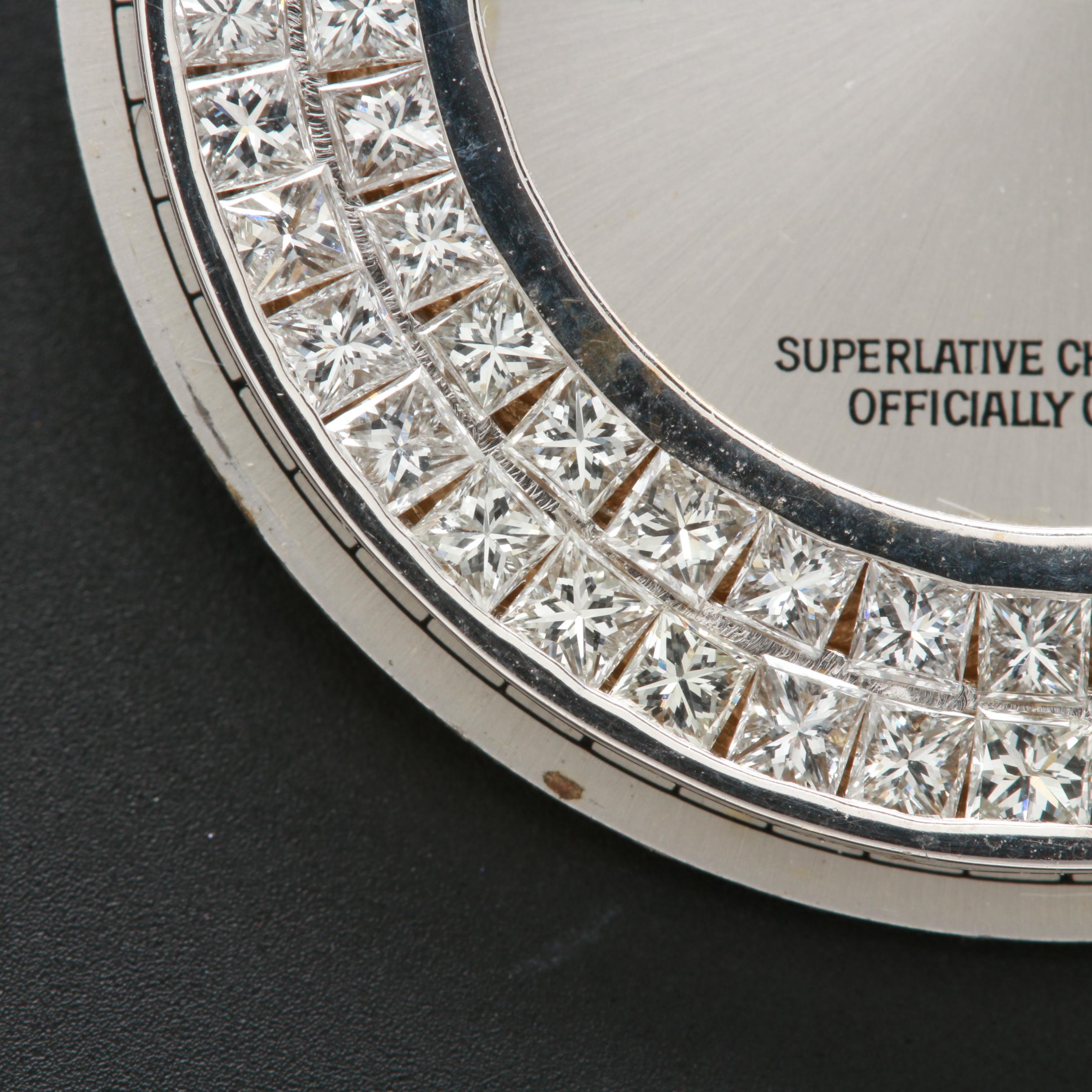 Rolex Oyster Perpetual Day - Date 10K White Gold Dial Set with 2.16 CTW Diamonds