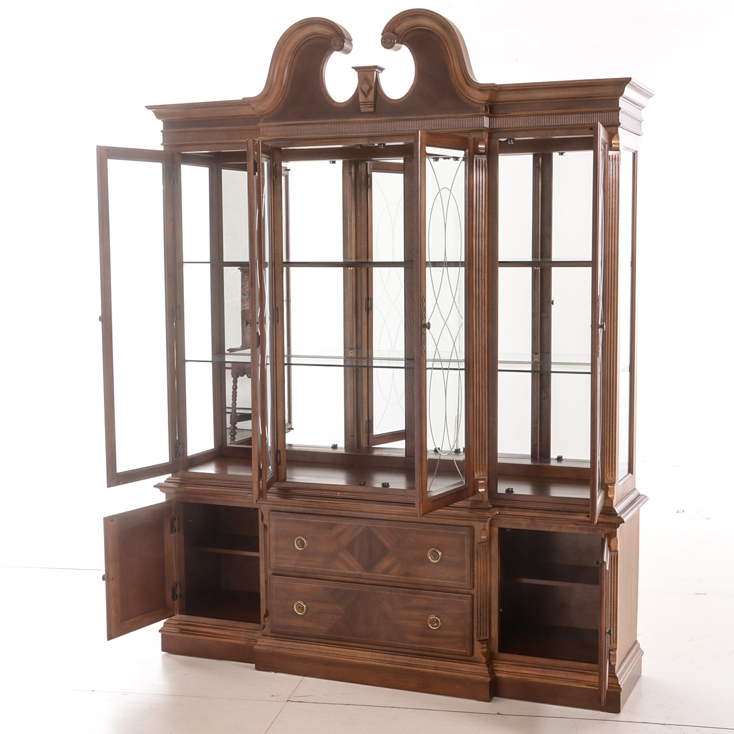 Federal Style Breakfront China Cabinet by Alexander Julian