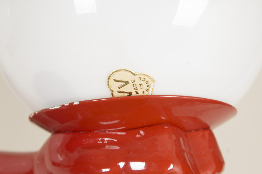 Red Art Deco Style Figural Table Lamps After Max Le Verrier "Clarte"