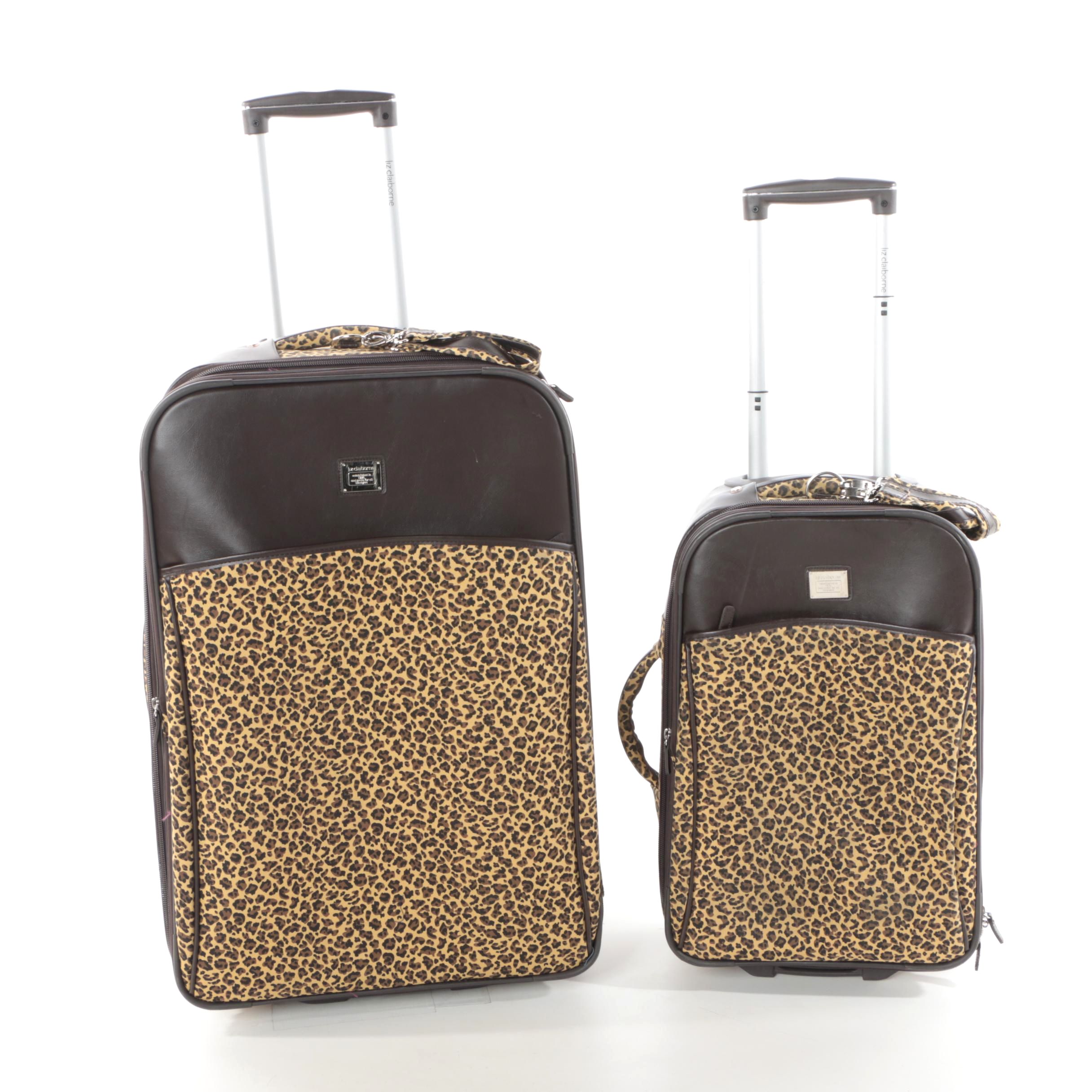 Liz Claiborne Leopard Print Luggage Set