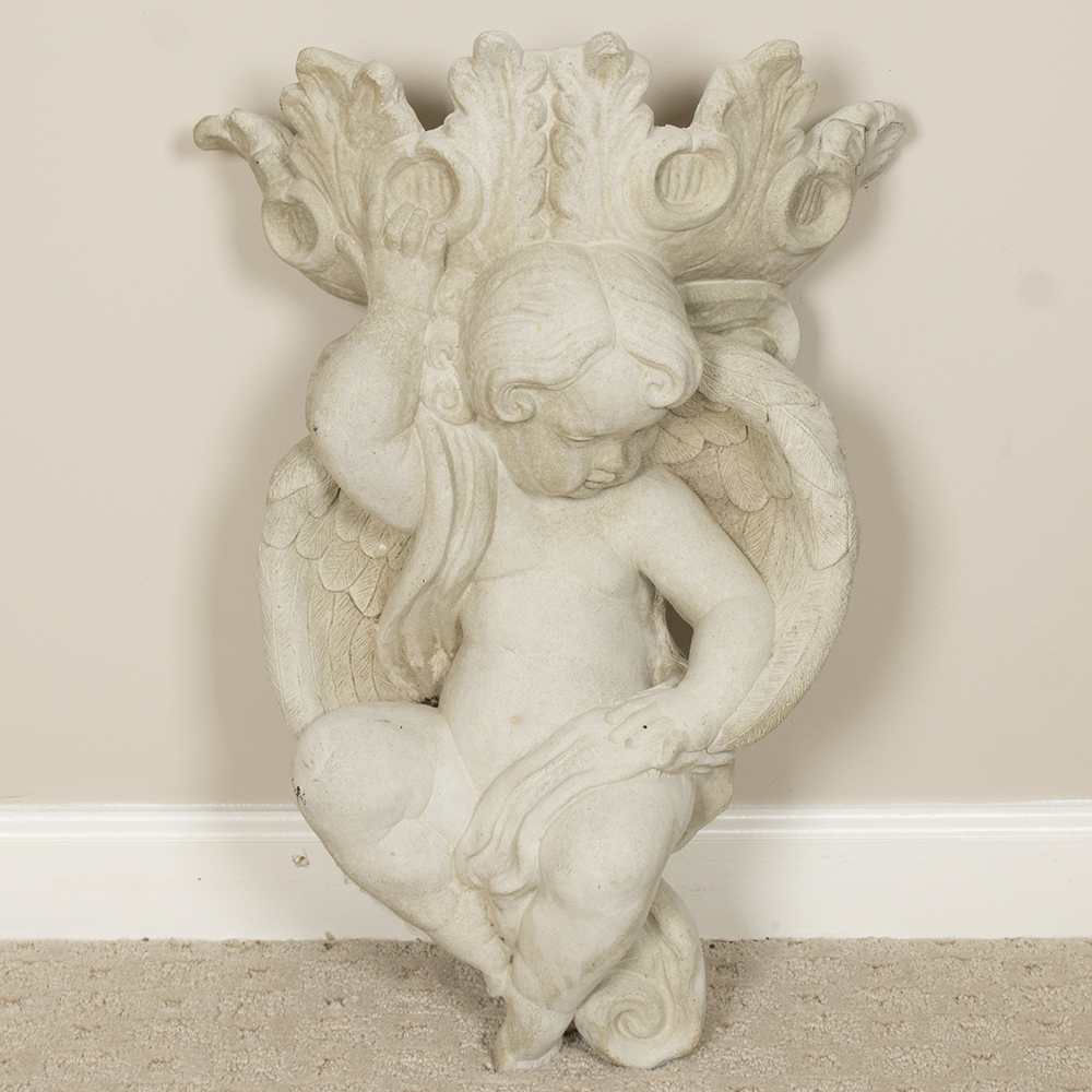 Composite Cherub Wall Planter