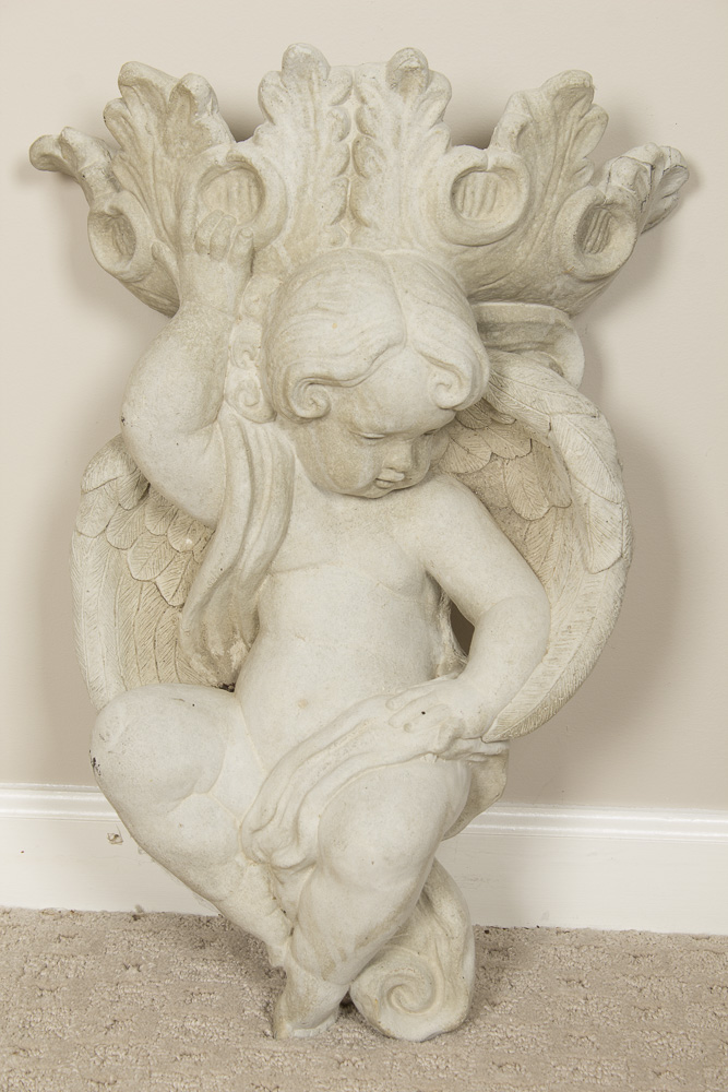 Composite Cherub Wall Planter