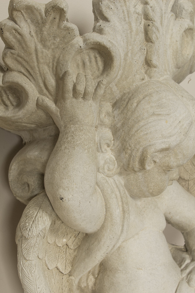 Composite Cherub Wall Planter
