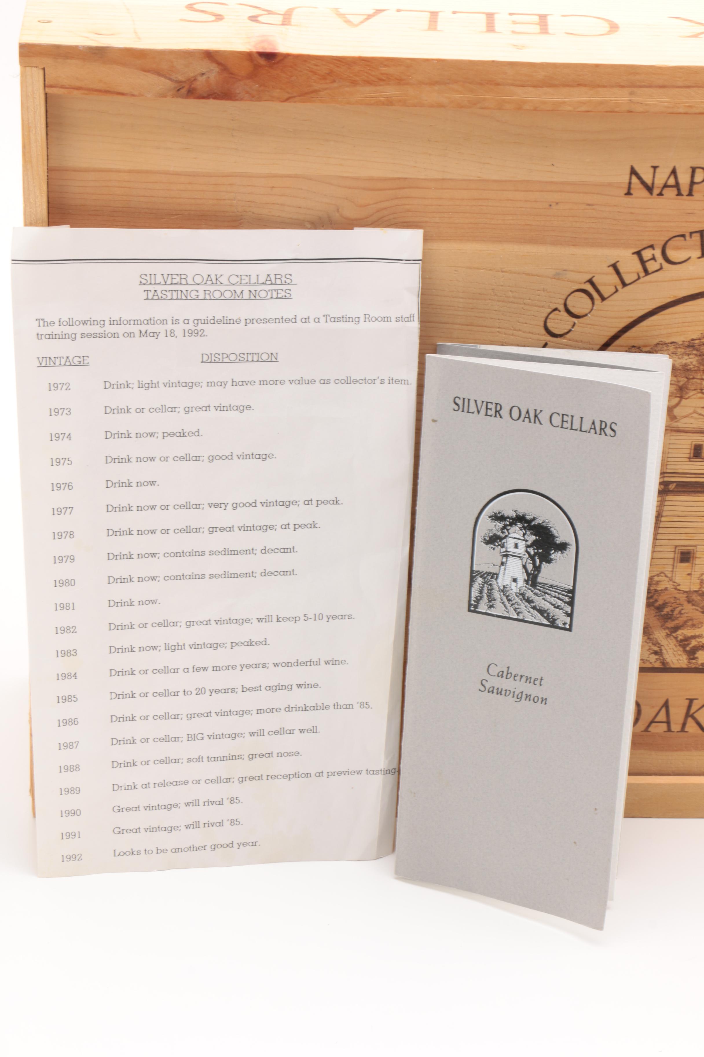 Napa Valley 1983-1988 Silver Oak Cellers Collectors Edition Wine Bottles