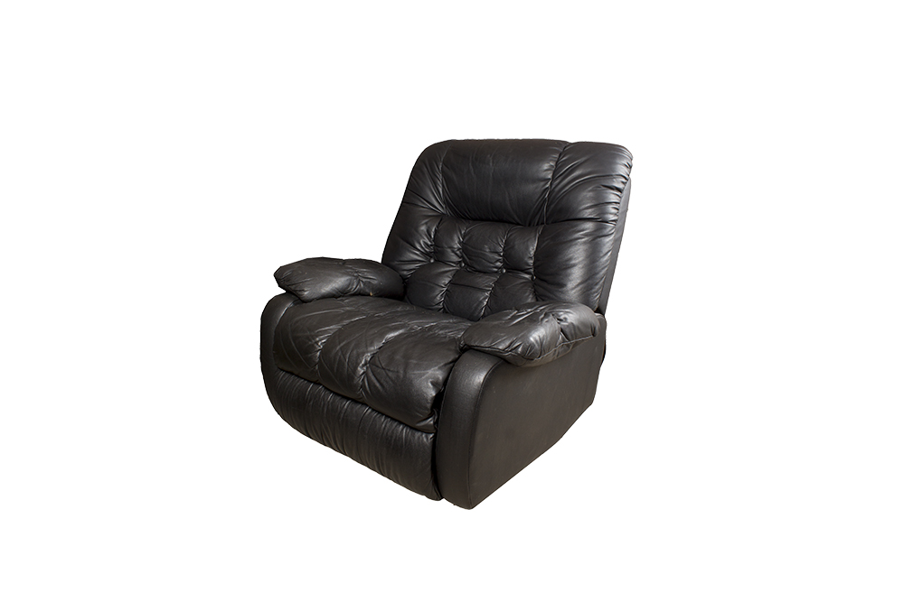 Black Faux Leather Recliner by First & Best Furniture Company