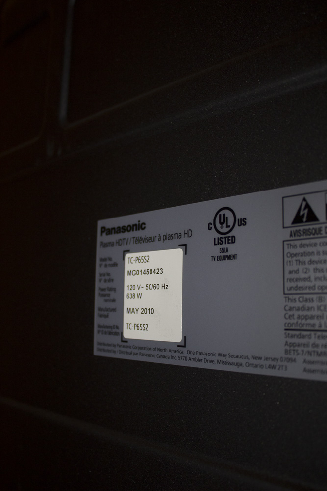 Panasonic TC-P65S2 65" Plasma HDTV