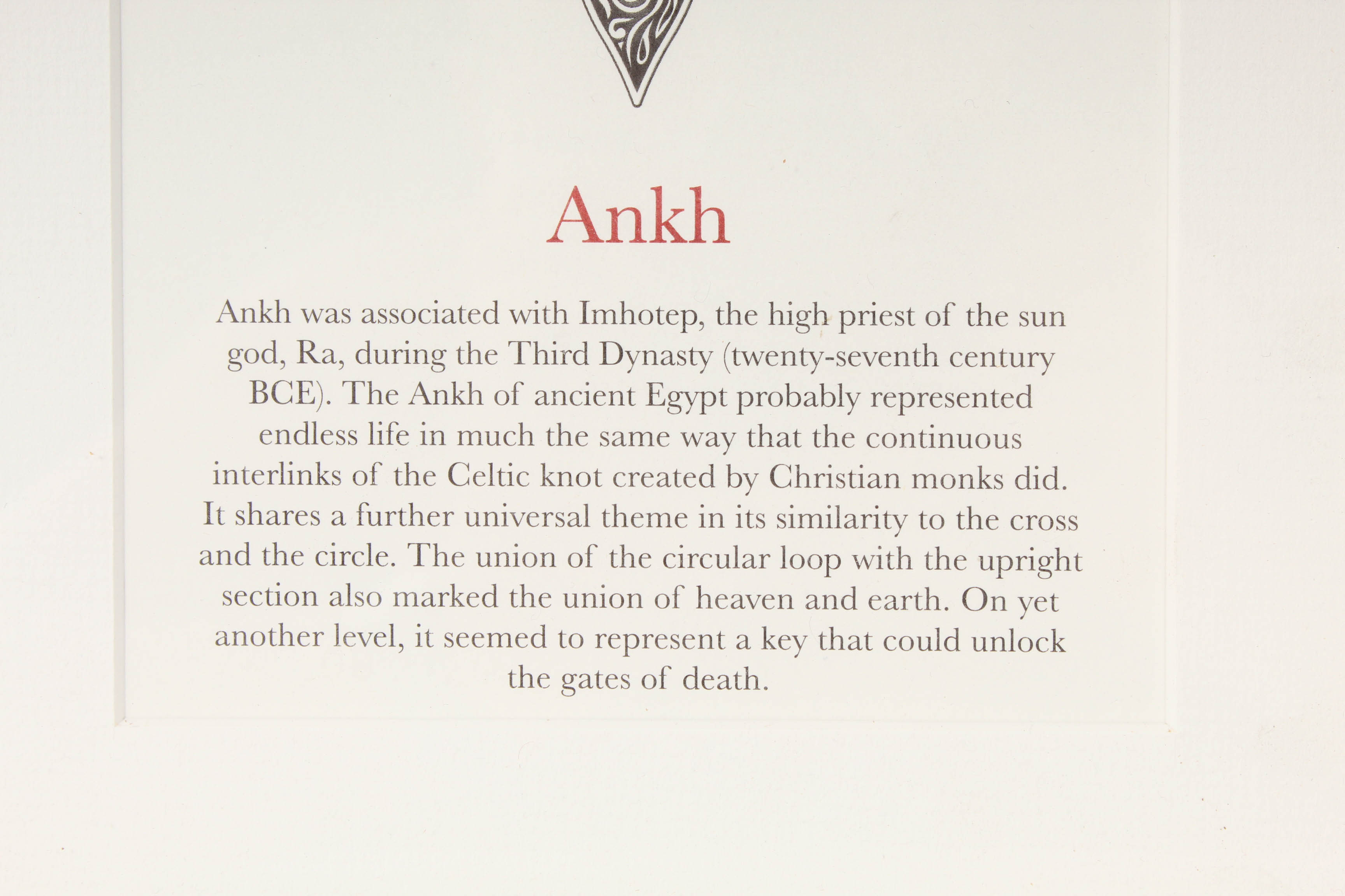 Offset Print "Ankh" from Jack Watkins "Tattoos: Symbols and Meanings"