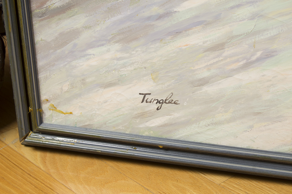 Tunglee Oil Painting of Garden Patio