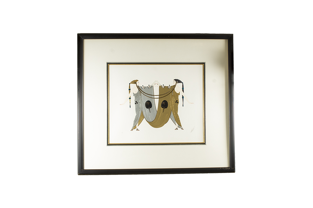 Erte Embossed Serigraph "Sisters"