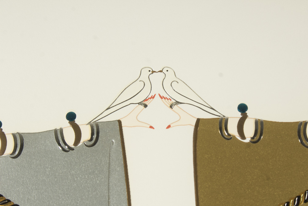 Erte Embossed Serigraph "Sisters"