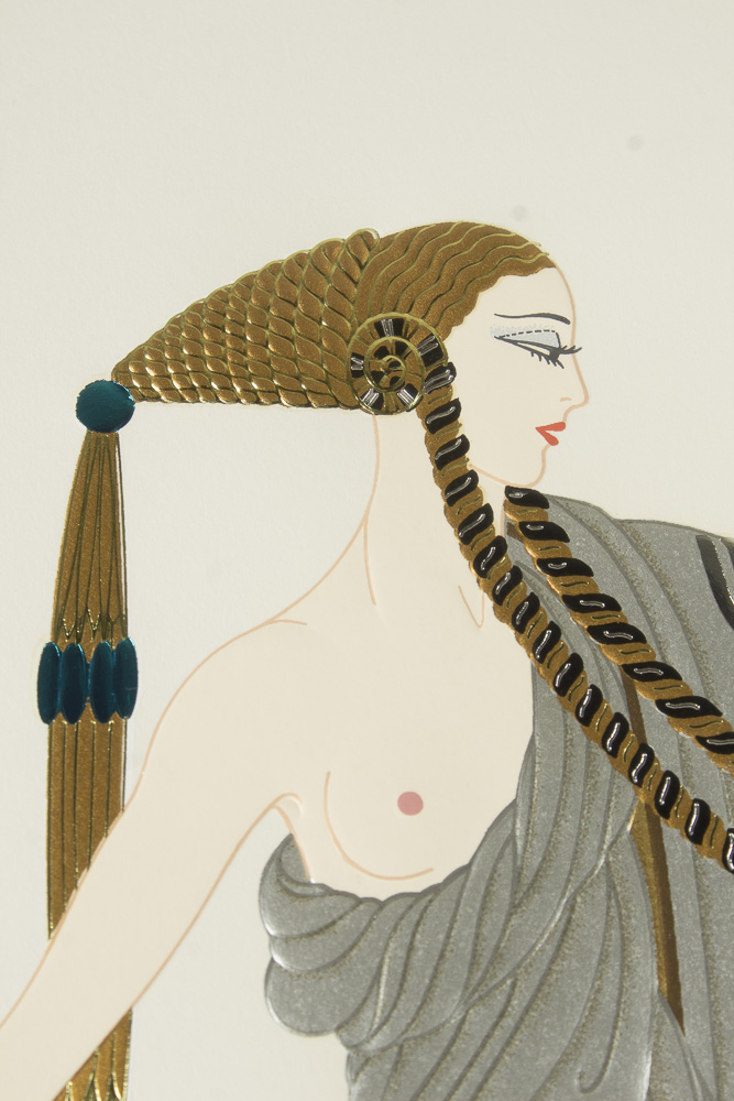 Erte Embossed Serigraph "Sisters"