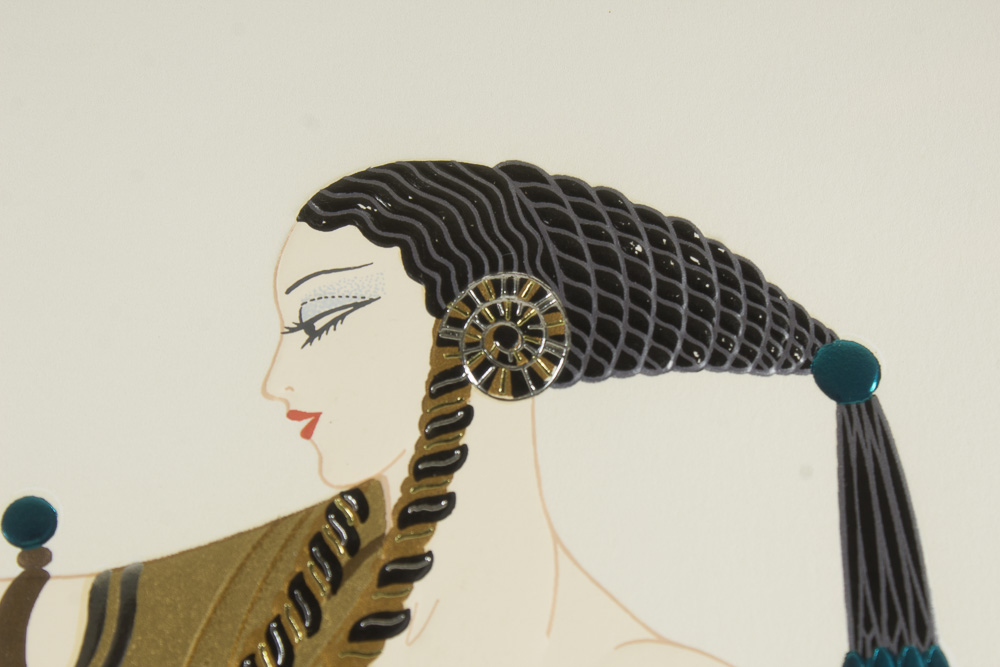 Erte Embossed Serigraph "Sisters"