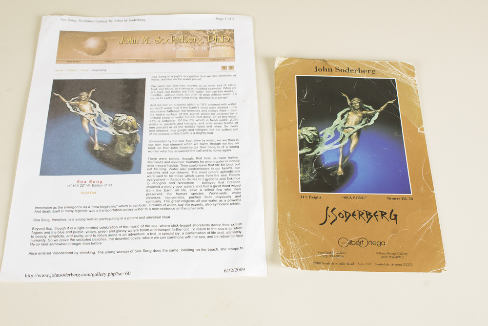 John Soderberg Bronze Sculpture "Sea Song"