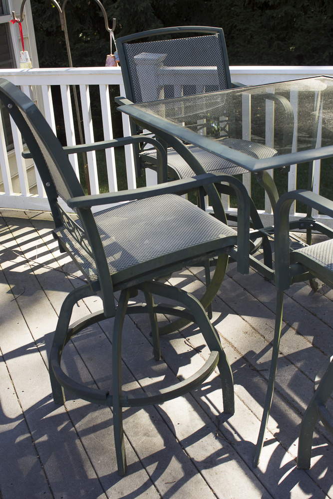 Agio Glass Top Metal Patio Table with Chairs