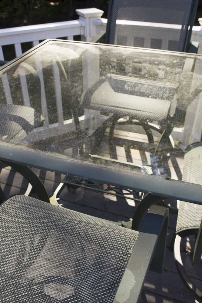 Agio Glass Top Metal Patio Table with Chairs