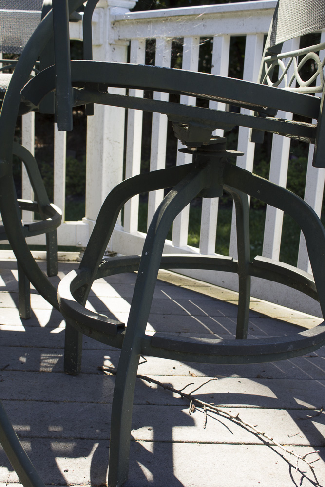 Agio Glass Top Metal Patio Table with Chairs