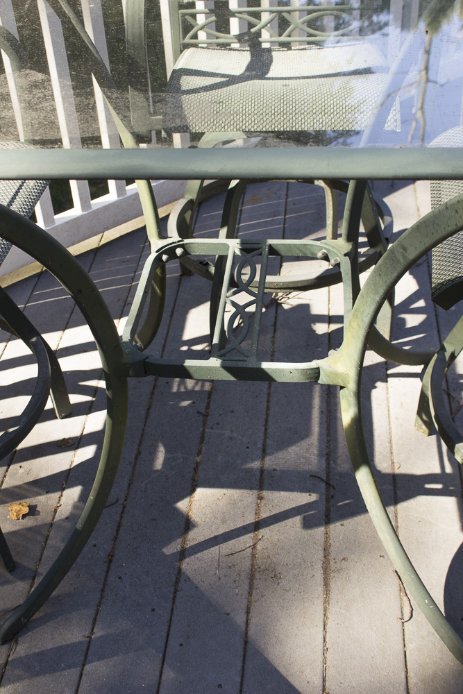 Agio Glass Top Metal Patio Table with Chairs