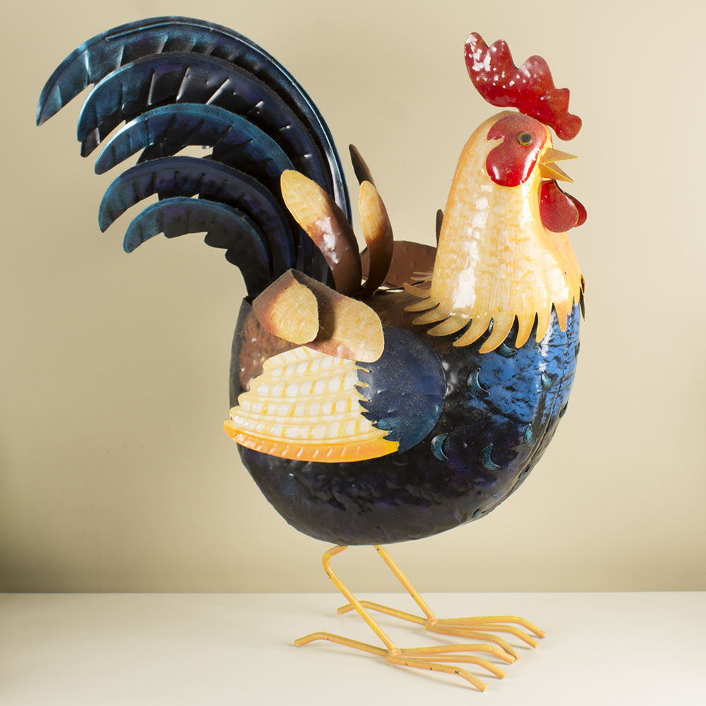 Metal Rooster Figure