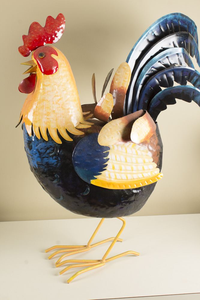 Metal Rooster Figure