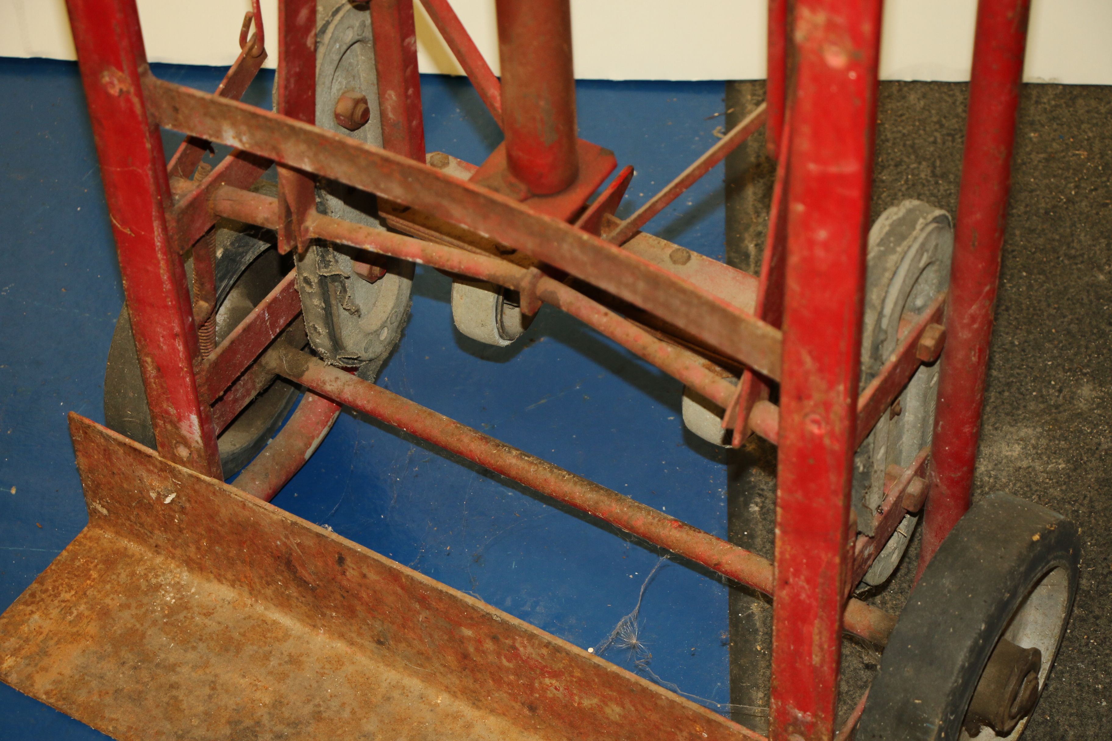 Vintage Red Metal "The Escort" Furniture Dolly by Stevens Appliance Truck Co