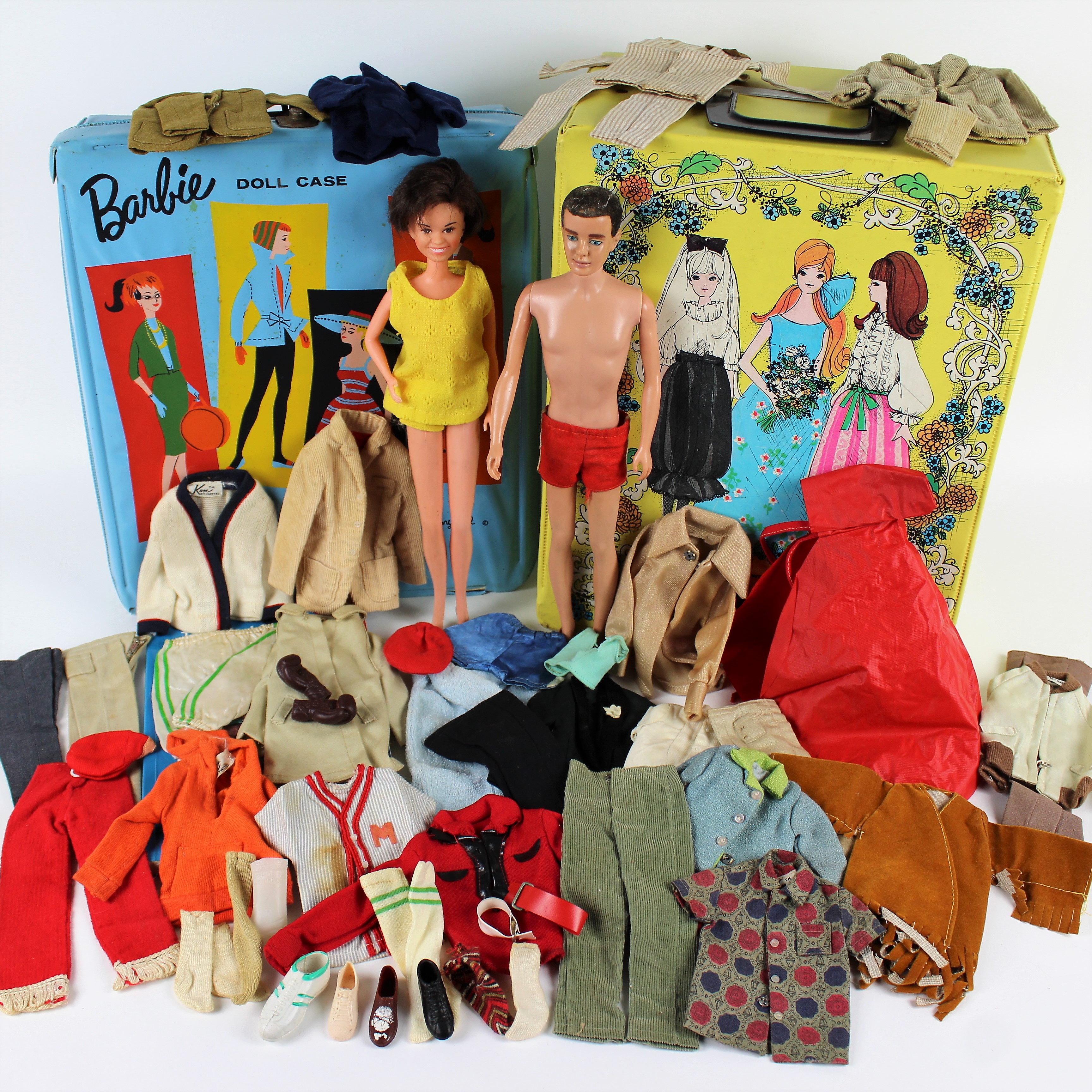 Original Mattel 1960 Ken Doll, Clothes, Doll Case and More