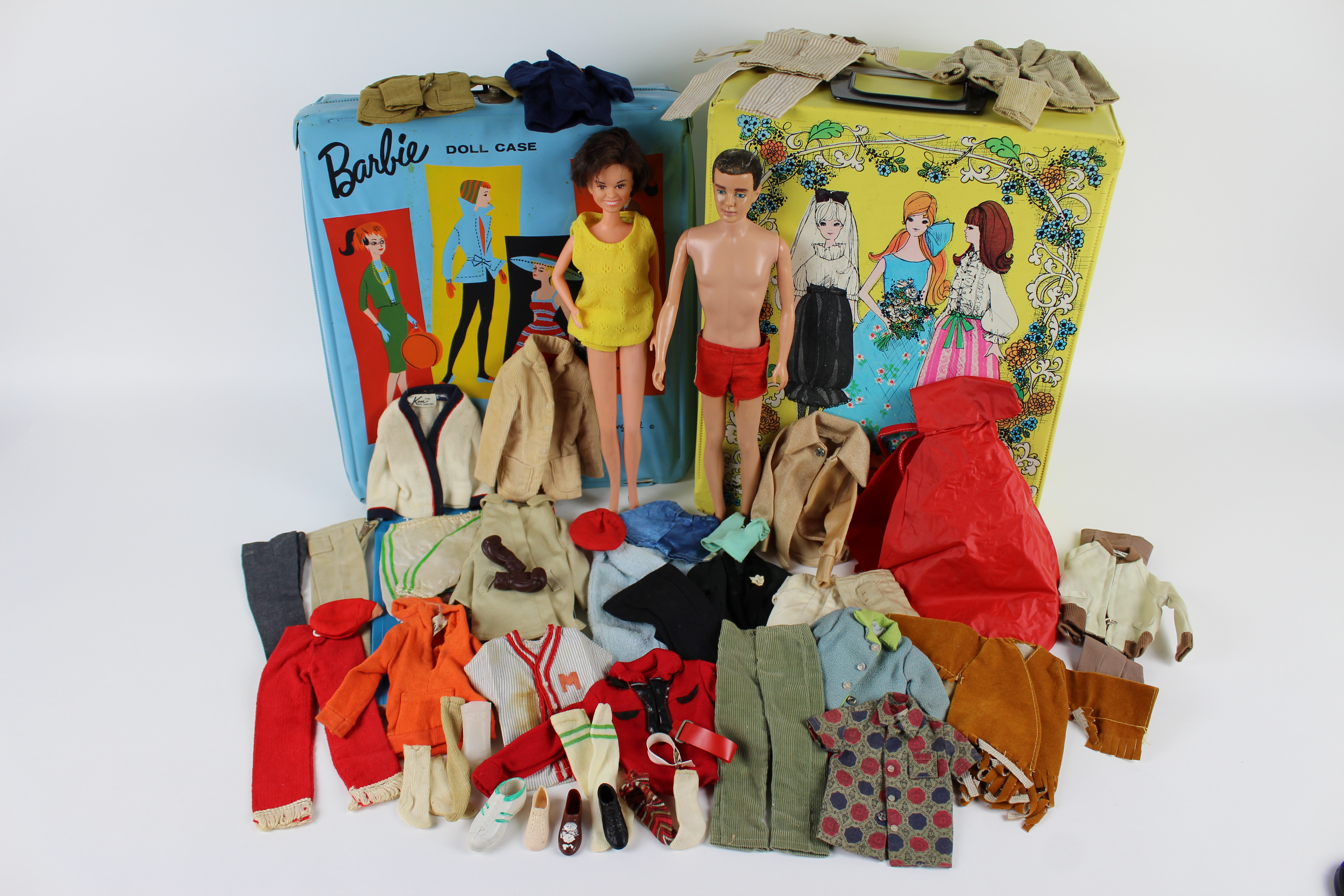 Original Mattel 1960 Ken Doll, Clothes, Doll Case and More
