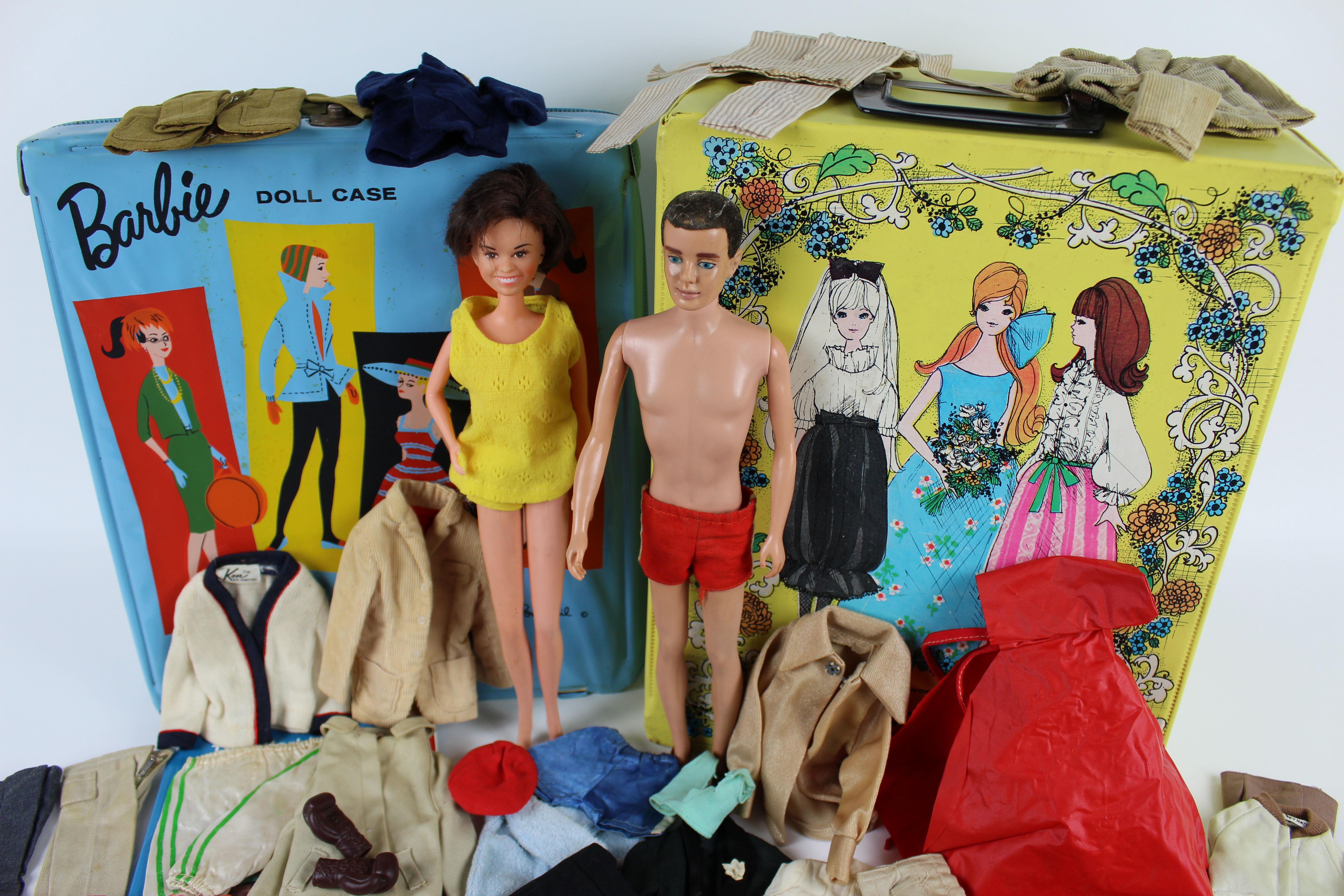 Original Mattel 1960 Ken Doll, Clothes, Doll Case and More