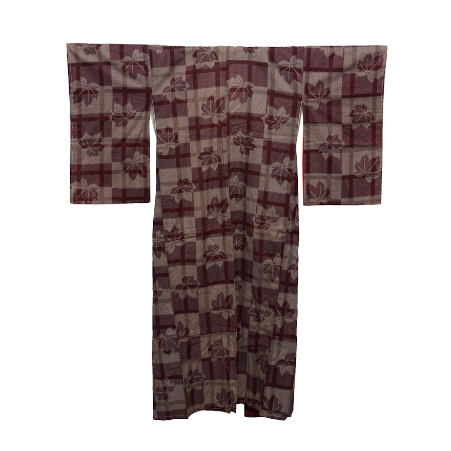 Circa 1930s Vintage Ikat Handwoven Cotton Kimono