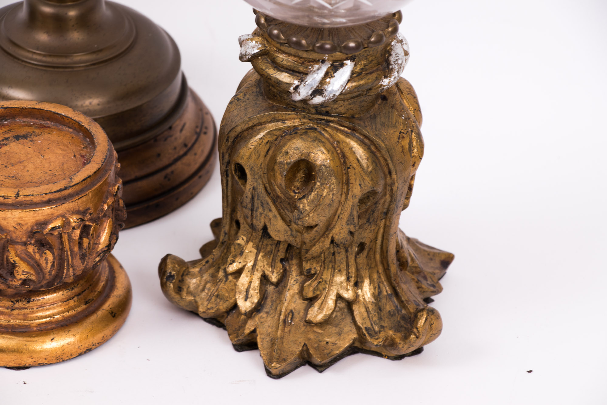 Vintage Gold Toned Home Decor including Waterford and Linden Desk Clocks