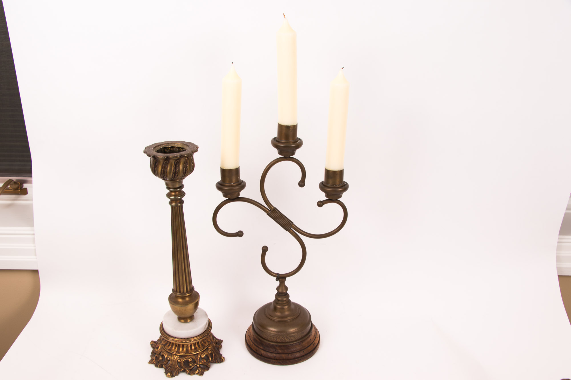 Vintage Gold Toned Home Decor including Waterford and Linden Desk Clocks