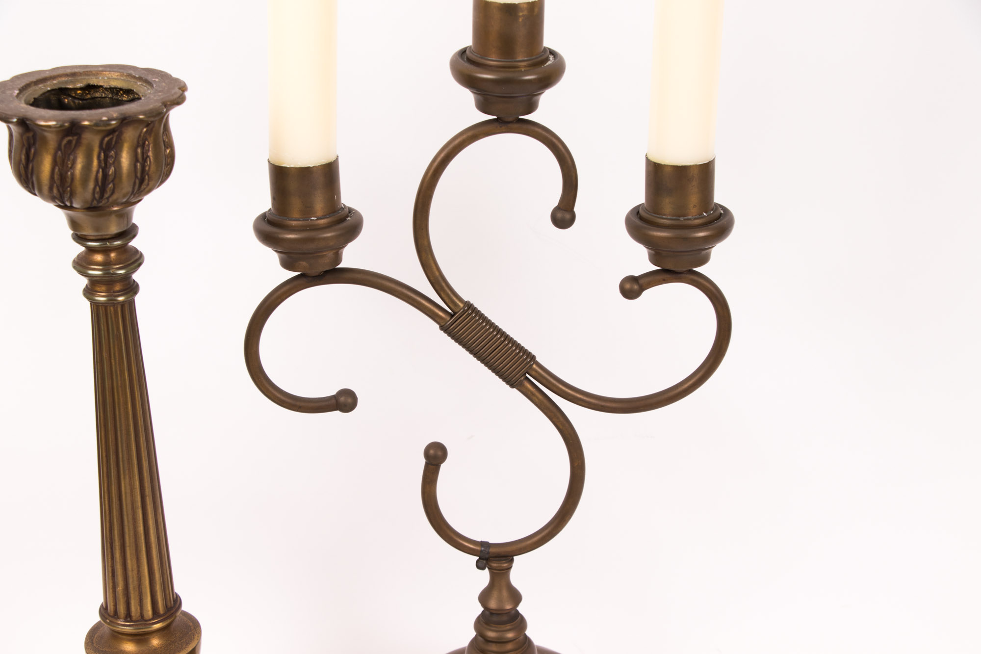 Vintage Gold Toned Home Decor including Waterford and Linden Desk Clocks