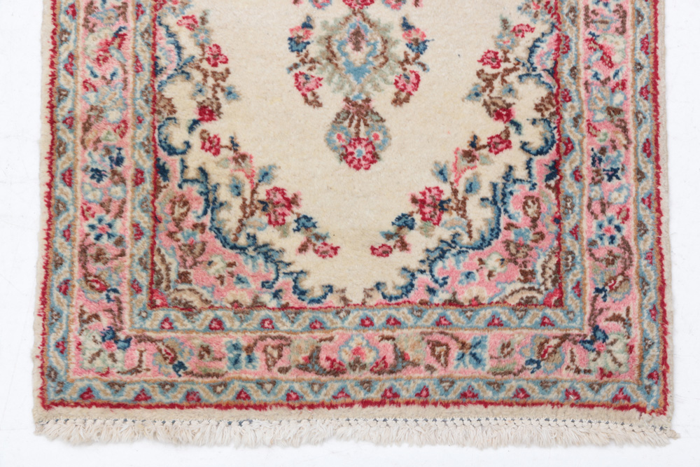 Vintage Hand-Knotted Persian Kerman Accent Rug