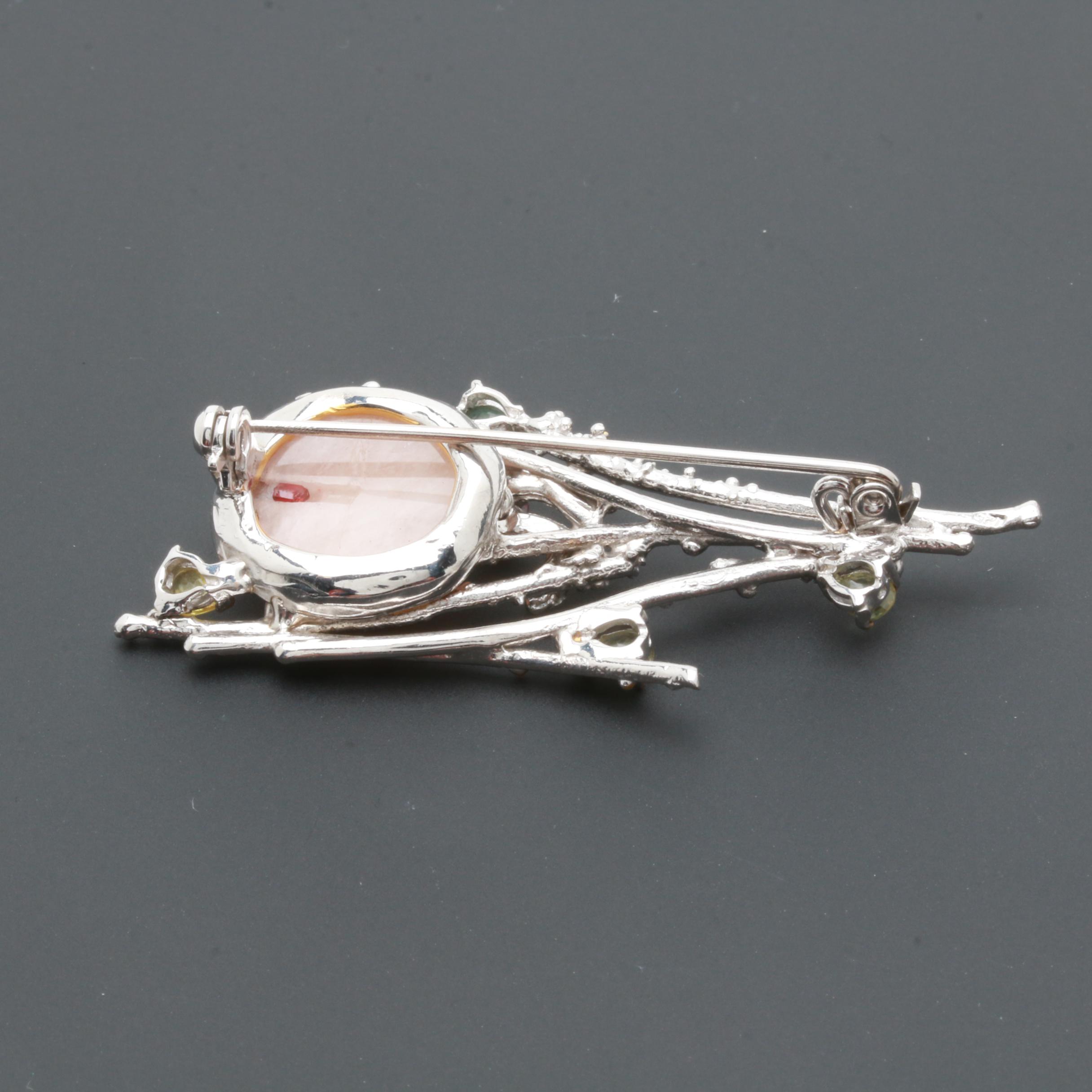 Sterling Silver Rose Quartz, Citrine and Rhodolite Garnet Jewelry