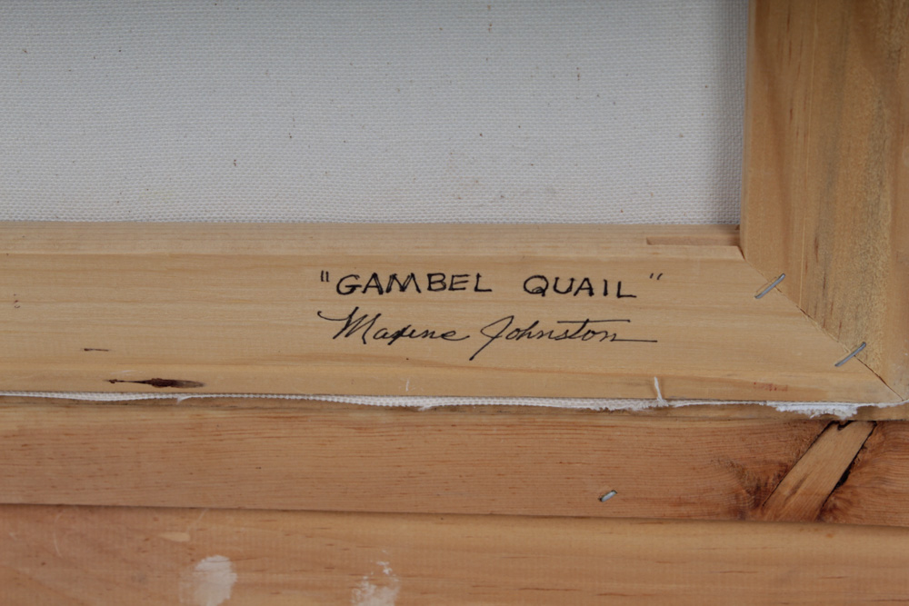 Maxine Johnston  Original Oil Painting "Gambel Quails"