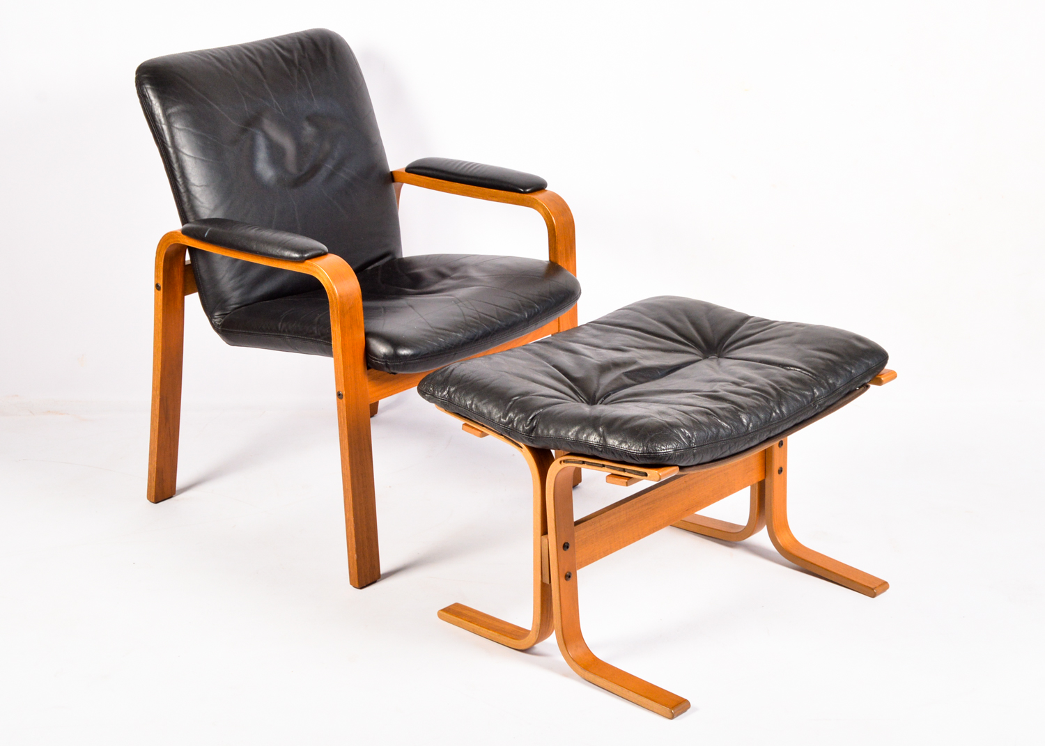 Ekornes Armchair with Westnofa Ottoman