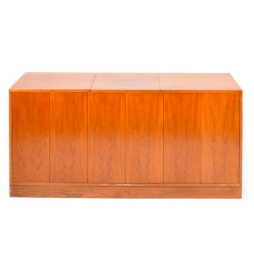 Danish Modern Style Teak Record and Stereo Cabinet