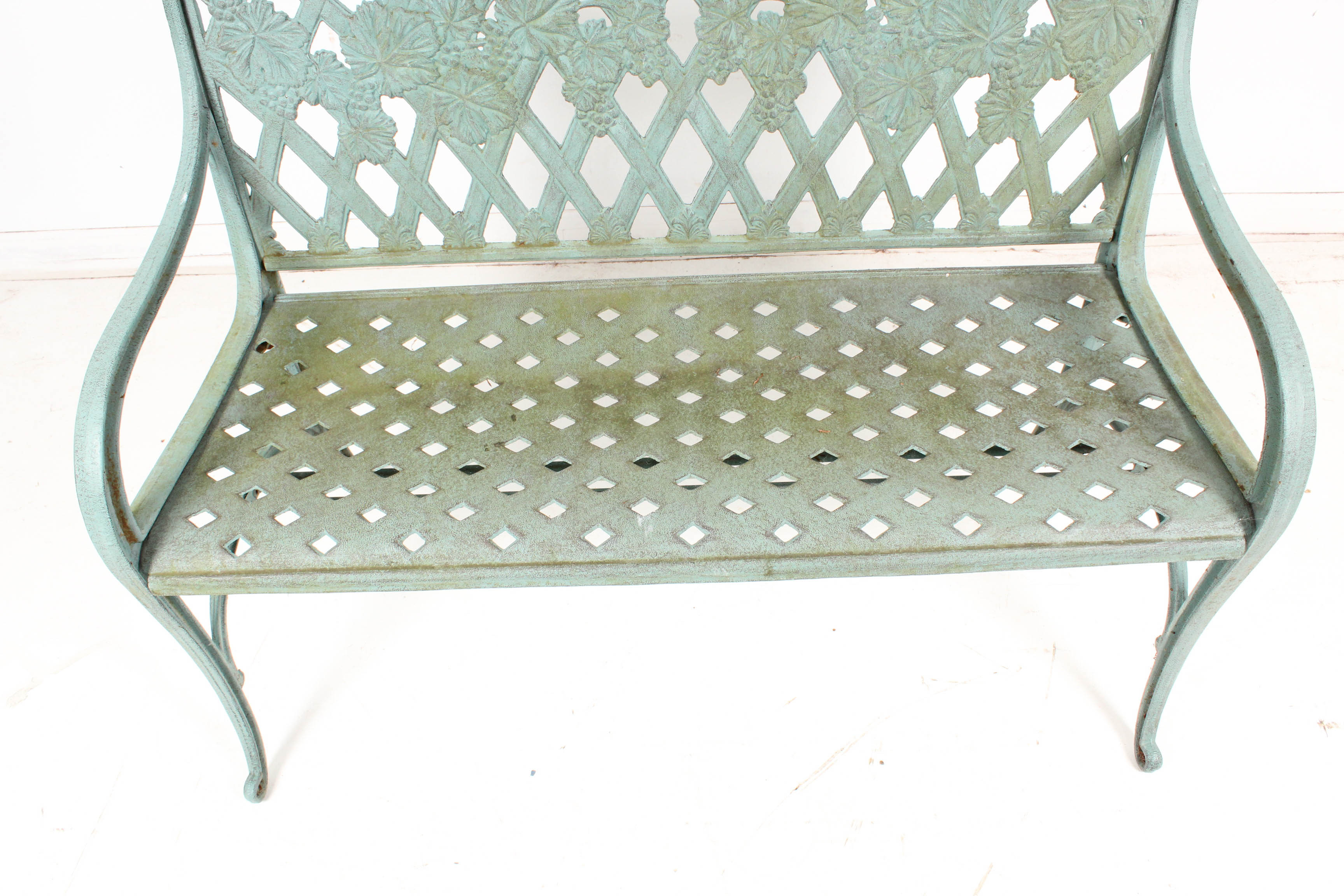 Painted Iron Garden Bench