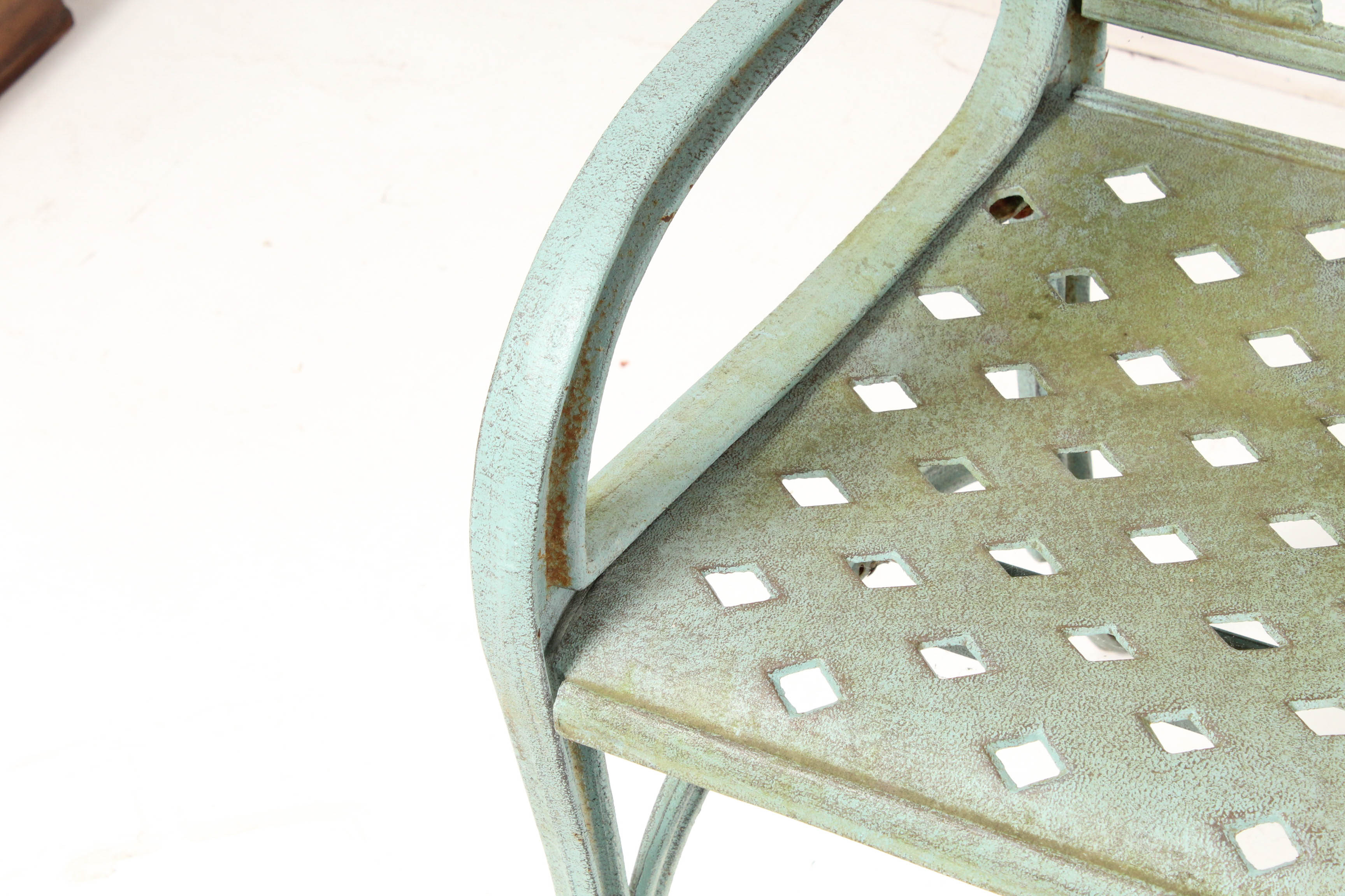 Painted Iron Garden Bench