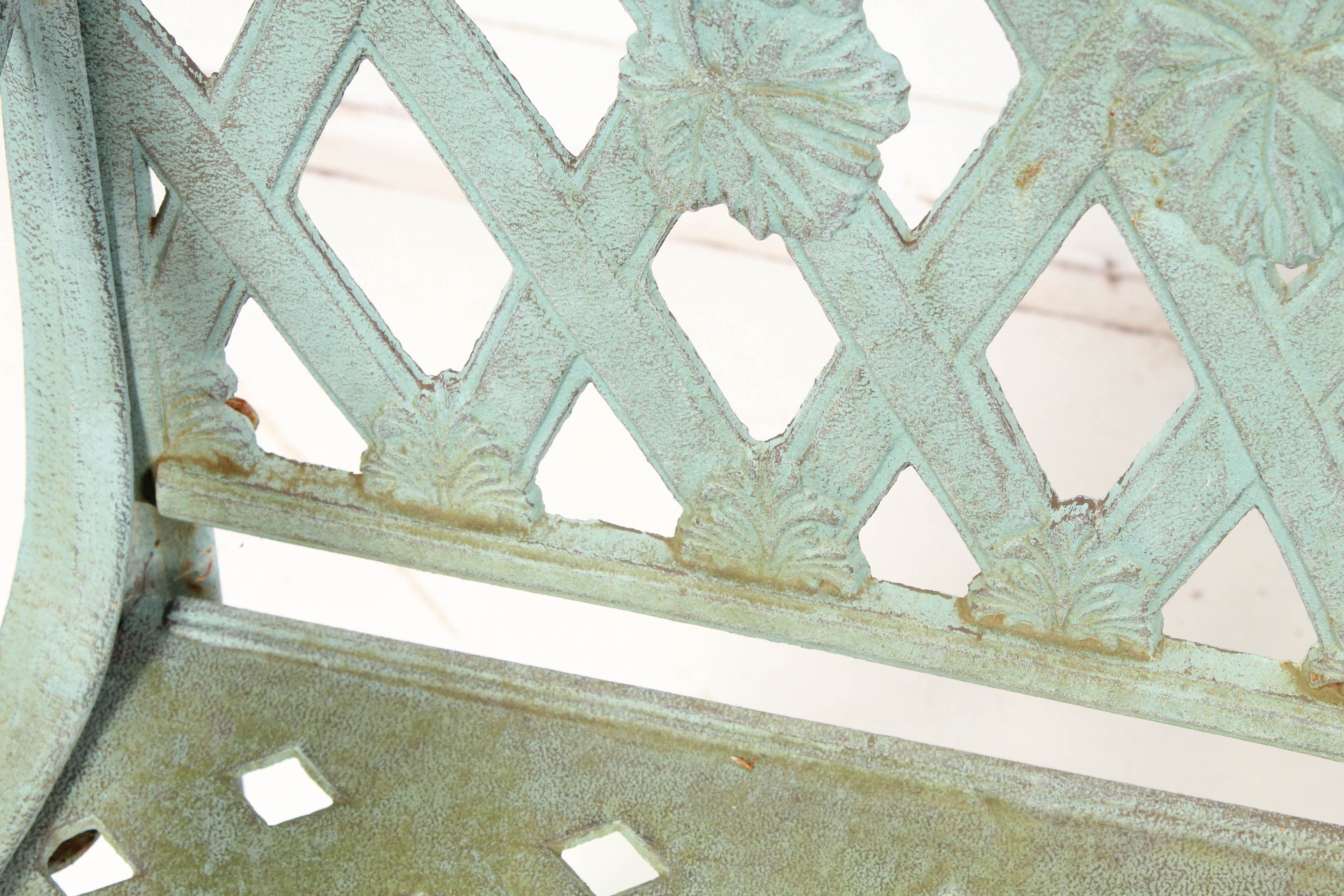 Painted Iron Garden Bench