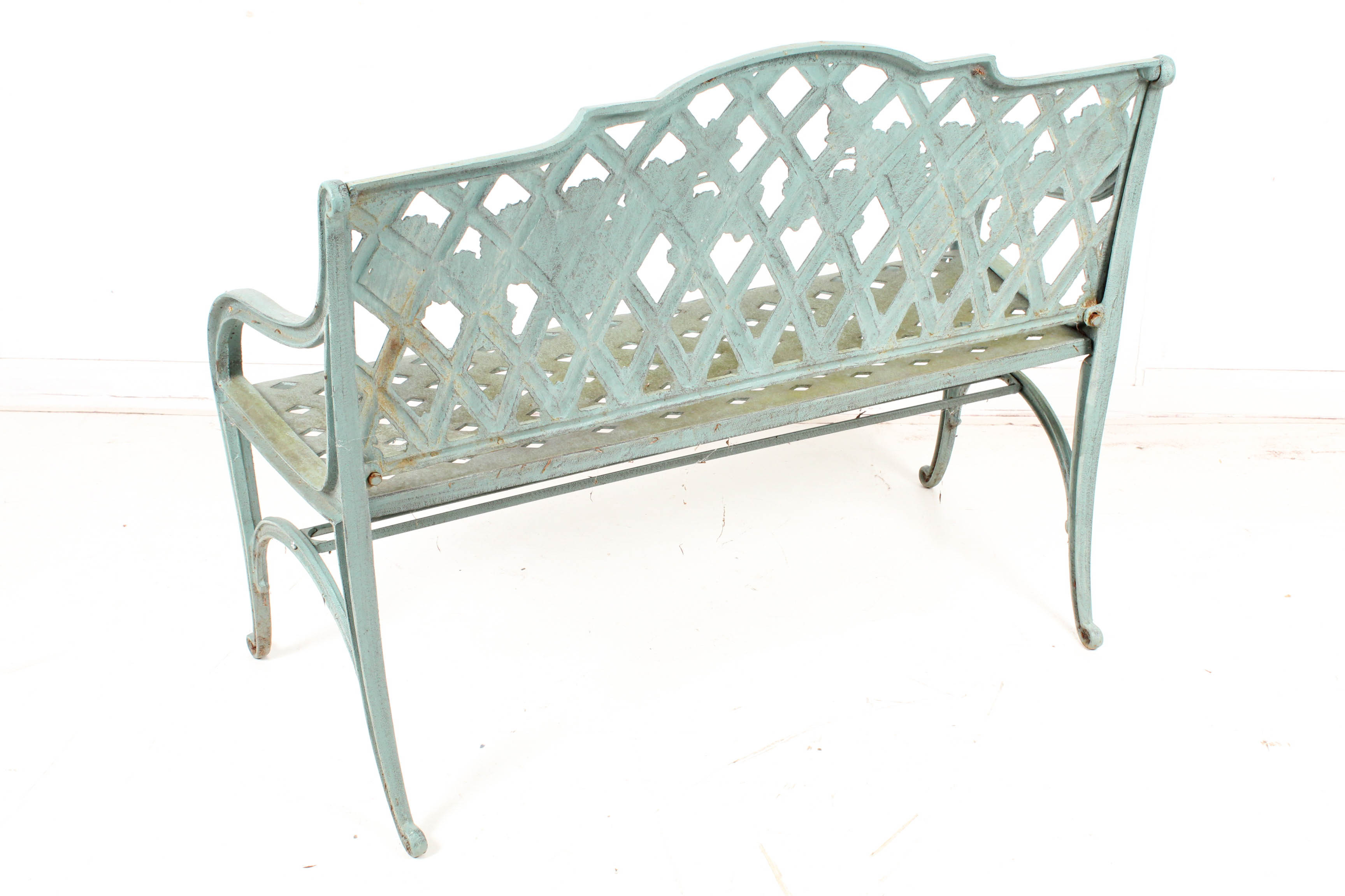 Painted Iron Garden Bench