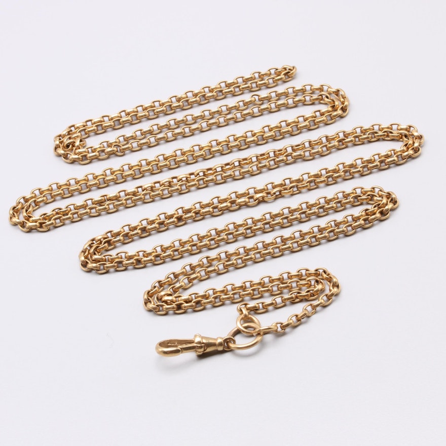 9K Yellow Gold Watch Fob Chain