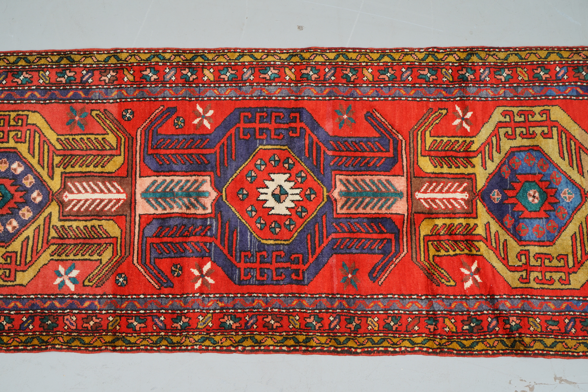 Hand-Knotted Caucasian Talish Lenkoran Wool Carpet Runner
