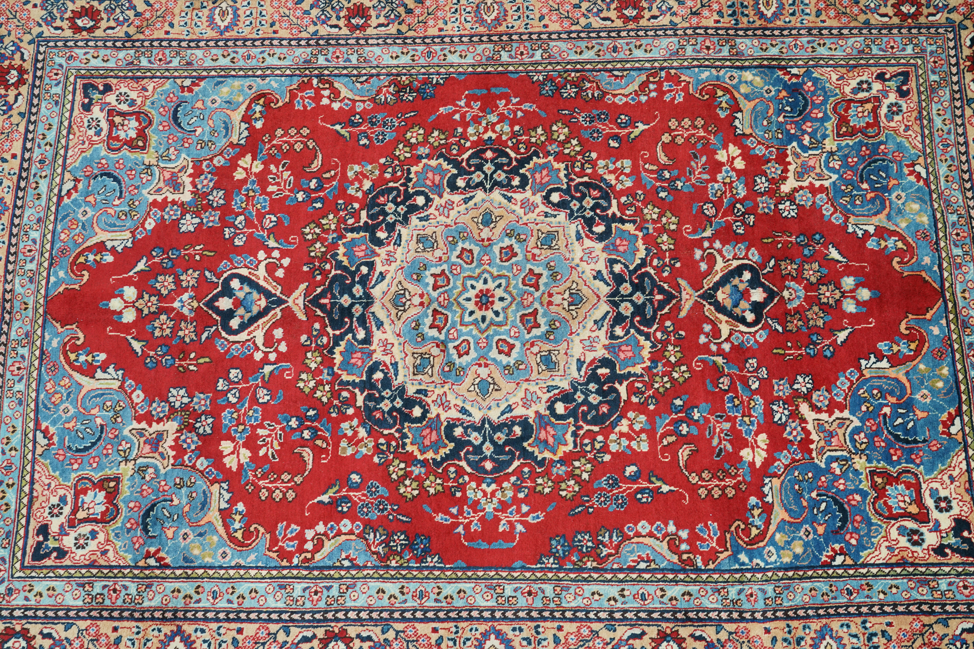 Hand-Knotted Persian Tabriz Wool Area Rug
