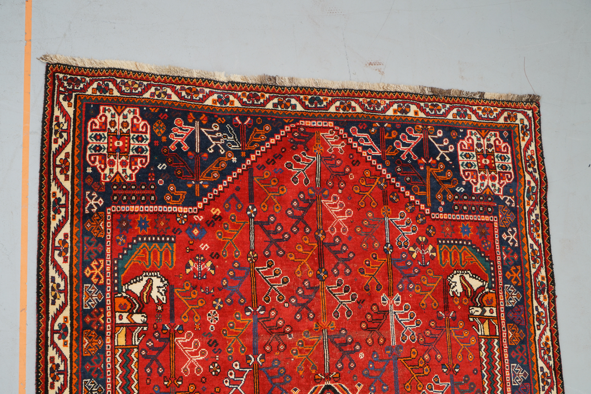 Hand-Knotted Persian Qashqai Wool Area Rug
