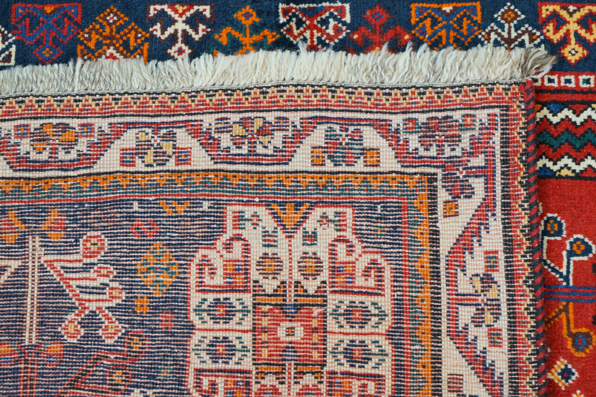 Hand-Knotted Persian Qashqai Wool Area Rug