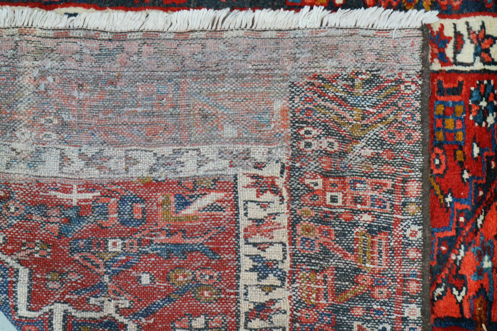 Hand-Knotted Persian Karaja Heriz Wool Accent Rug