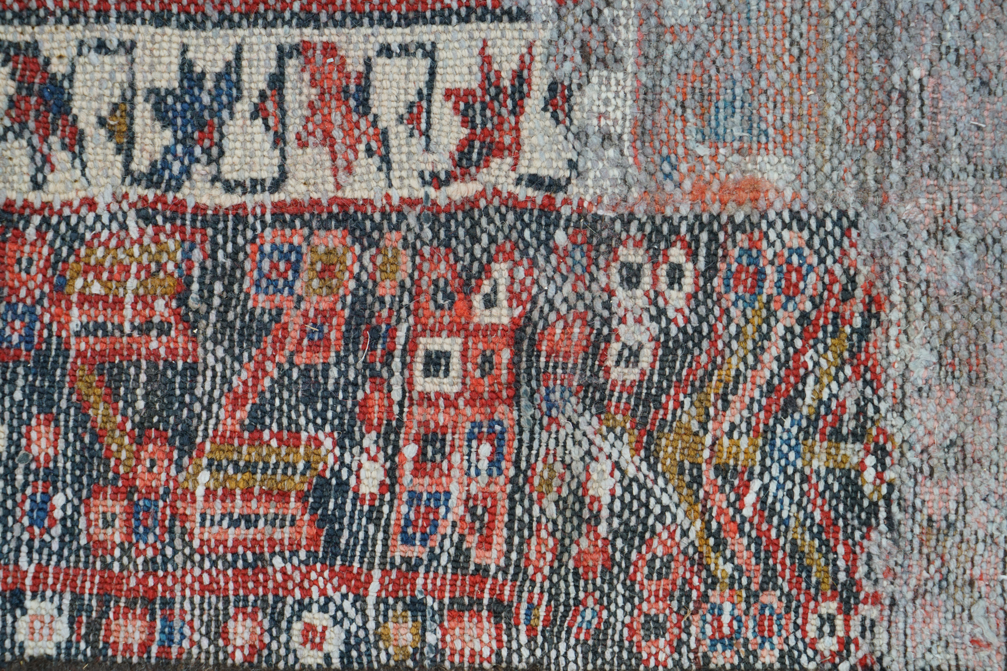 Hand-Knotted Persian Karaja Heriz Wool Accent Rug